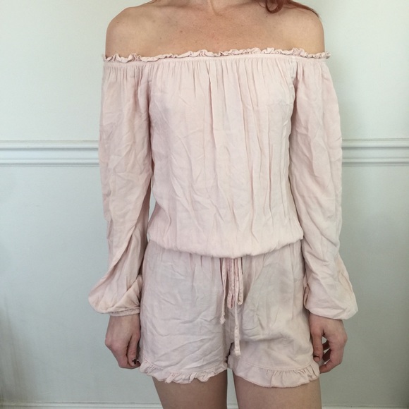 Brandy Melville Pants - John Galt Rose Long Sleeve OTS Sheer Soft Romper